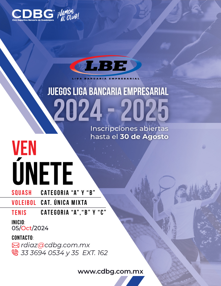 Inscripciones abiertas para los Juegos Liga Bancaria Empresarial 2024